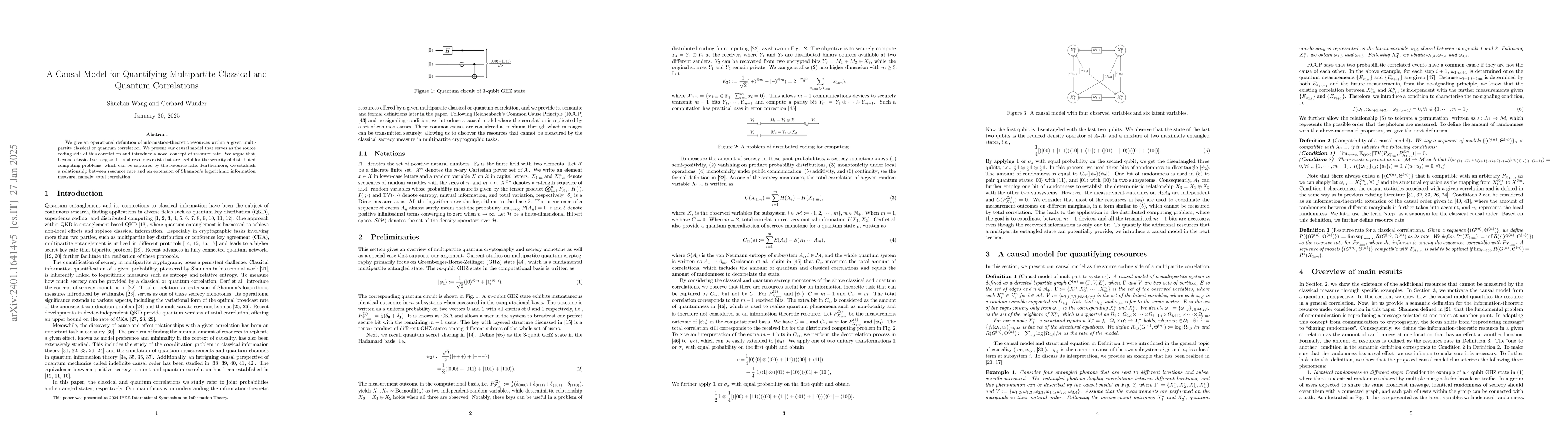 Thumbnail for A Causal Model for Quantifying Multipartite Classical and Quantum
  Correlations