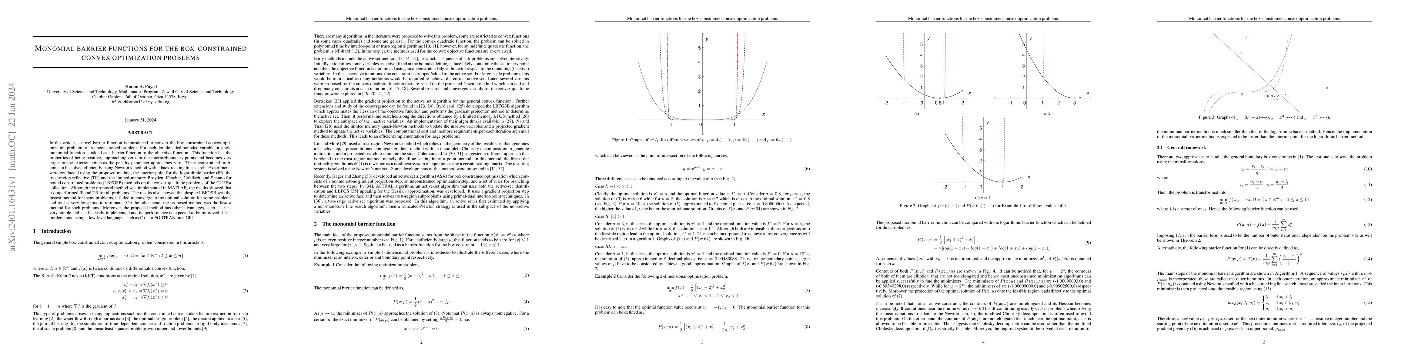 Thumbnail for Monomial barrier functions for the box-constrained convex optimization
  problems