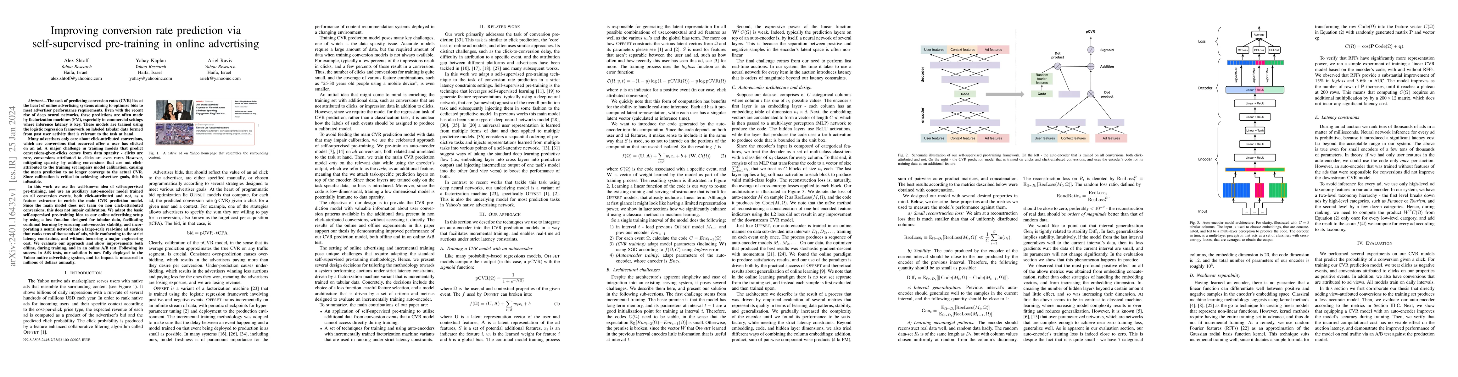 Thumbnail for Improving conversion rate prediction via self-supervised pre-training in
  online advertising