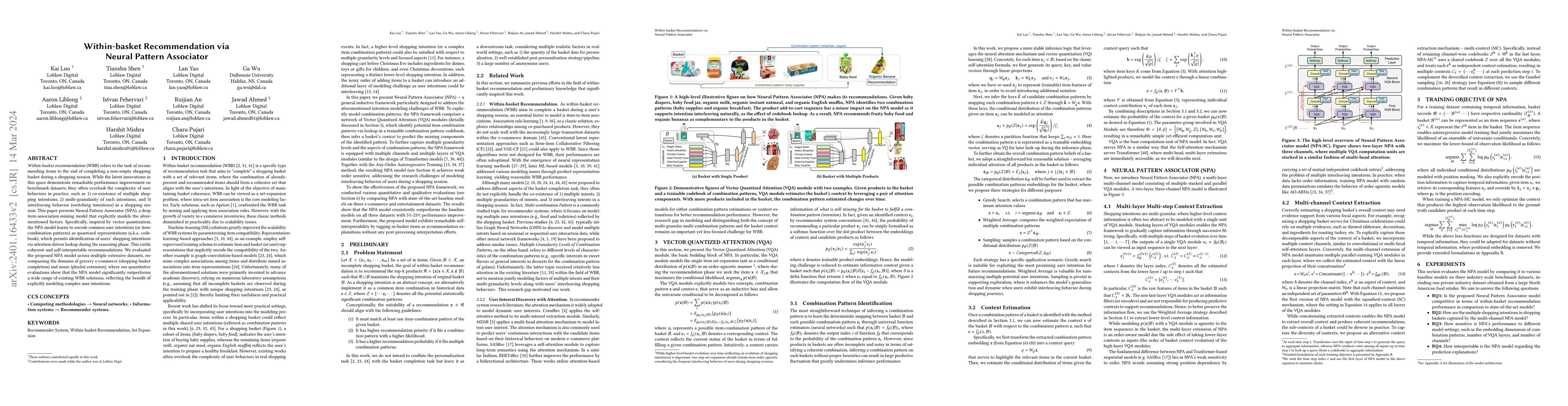 Thumbnail for Within-basket Recommendation via Neural Pattern Associator