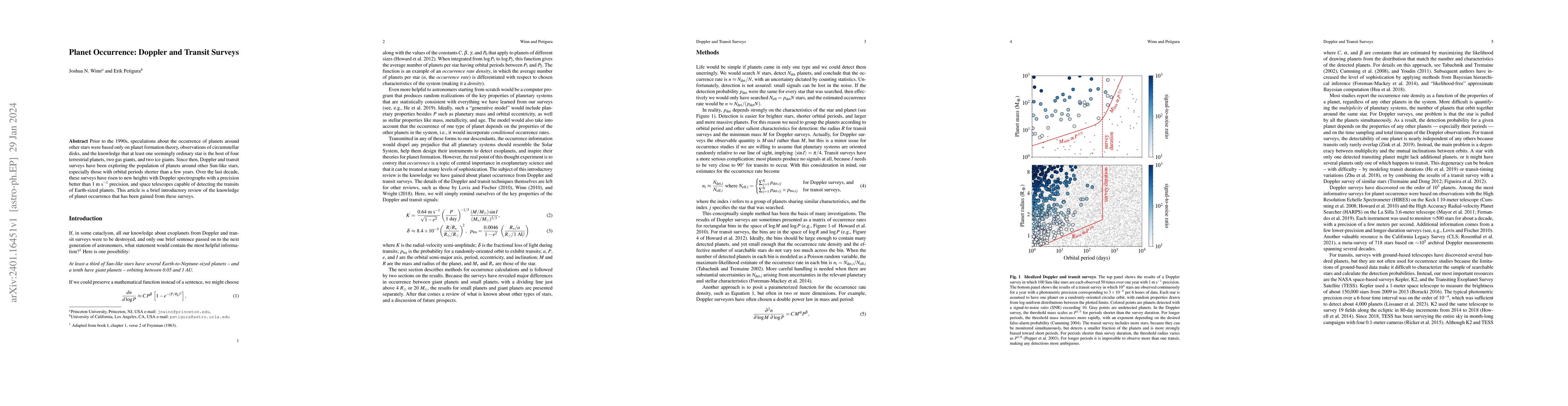 Thumbnail for Planet Occurrence from Doppler and transit surveys, 2nd ed