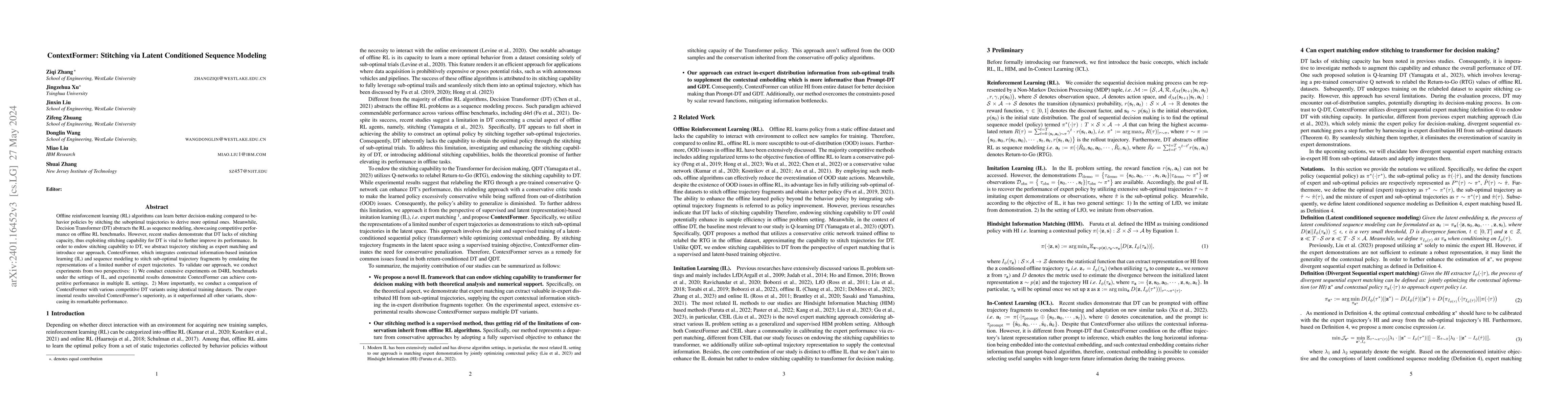 Thumbnail for Context-Former: Stitching via Latent Conditioned Sequence Modeling