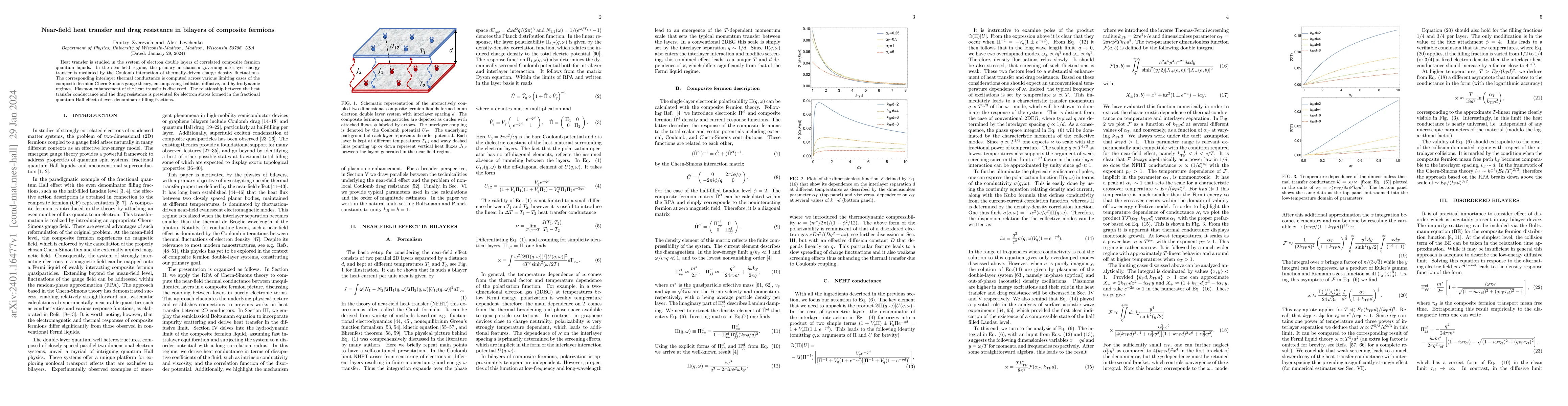Thumbnail for Near-field heat transfer and drag resistance in bilayers of composite
  fermions