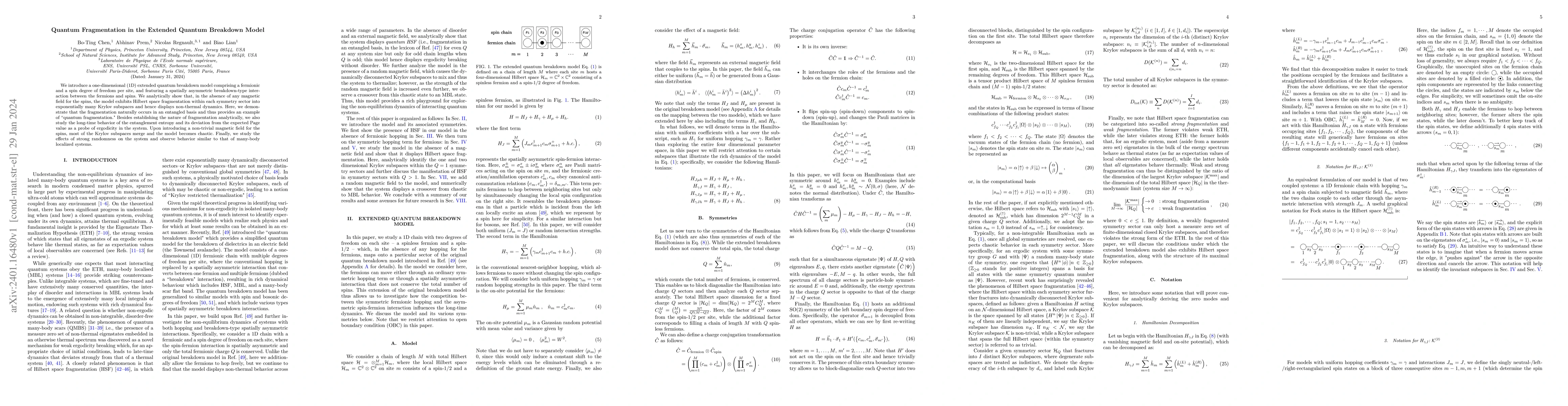 Thumbnail for Quantum Fragmentation in the Extended Quantum Breakdown Model