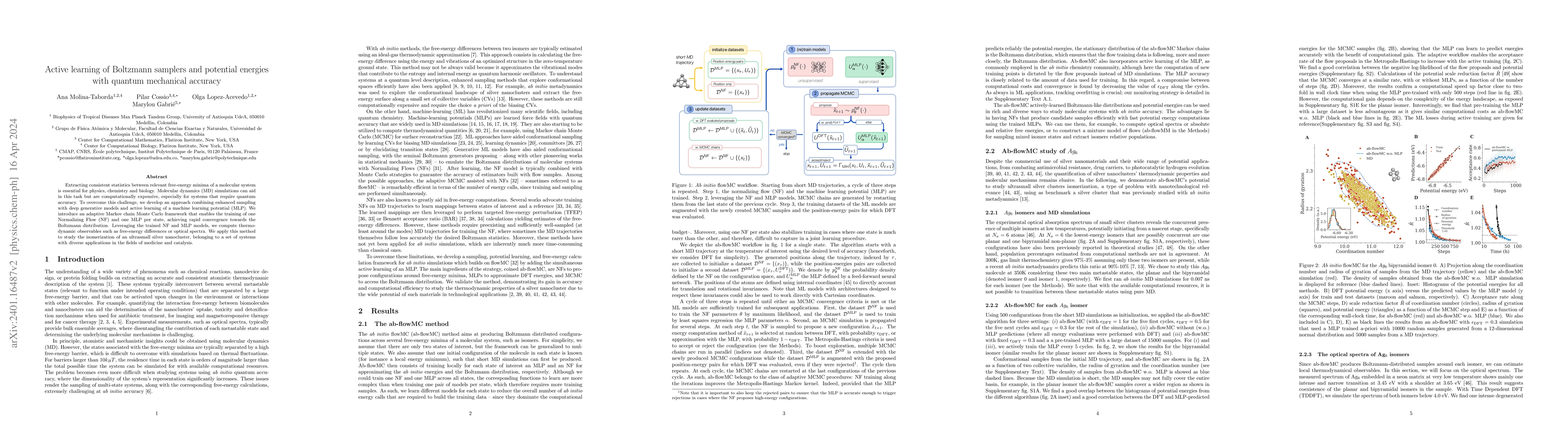 Thumbnail for Active learning of Boltzmann samplers and potential energies with
  quantum mechanical accuracy