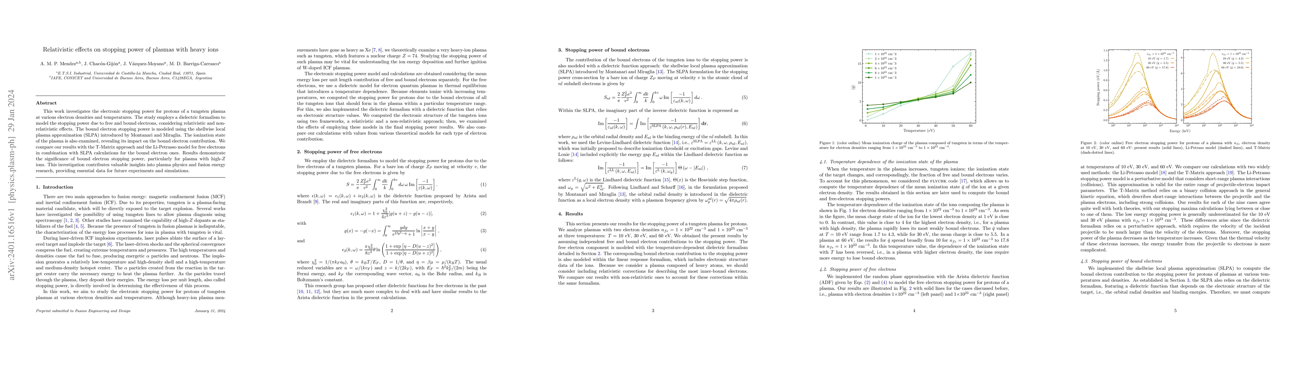 Thumbnail for Relativistic effects on stopping power of plasmas with heavy ions