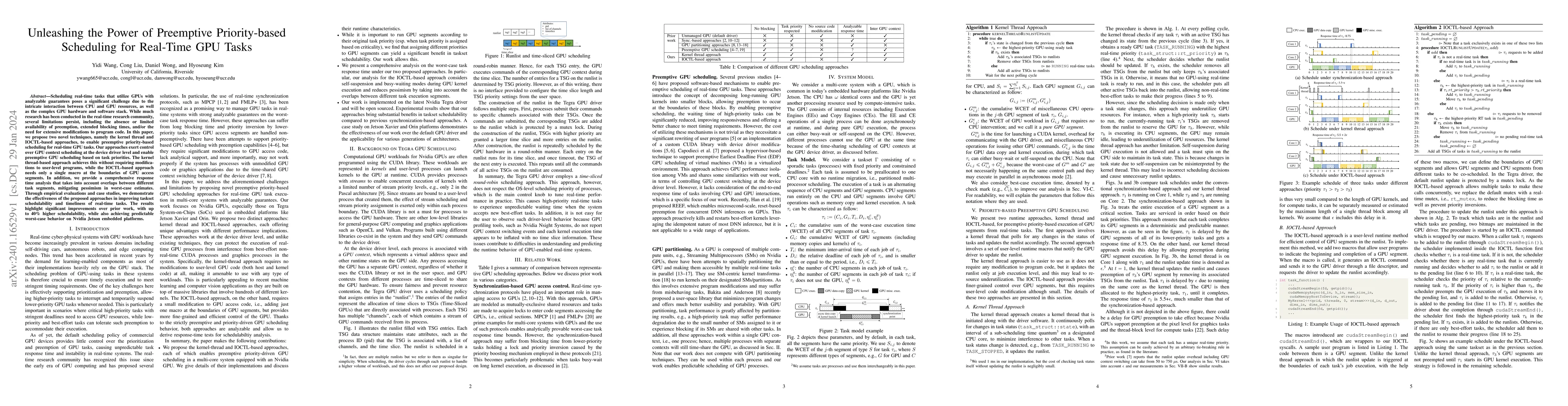 Thumbnail for Unleashing the Power of Preemptive Priority-based Scheduling for
  Real-Time GPU Tasks
