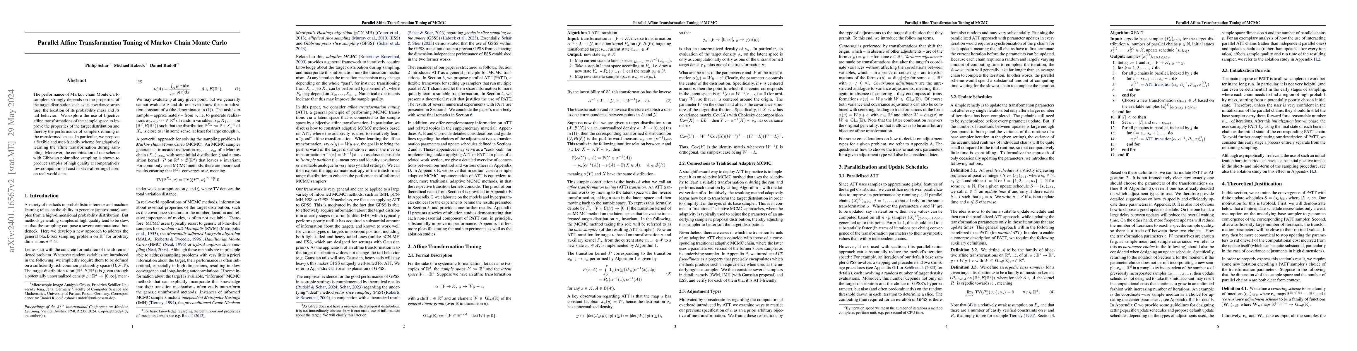 Thumbnail for Parallel Affine Transformation Tuning of Markov Chain Monte Carlo