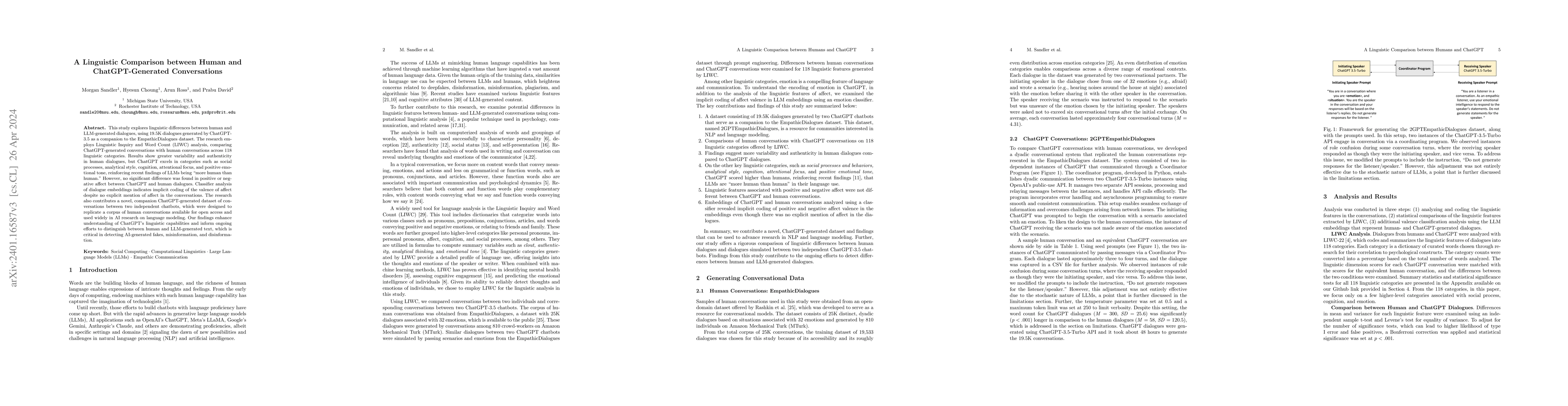 Thumbnail for A Linguistic Comparison between Human and ChatGPT-Generated
  Conversations