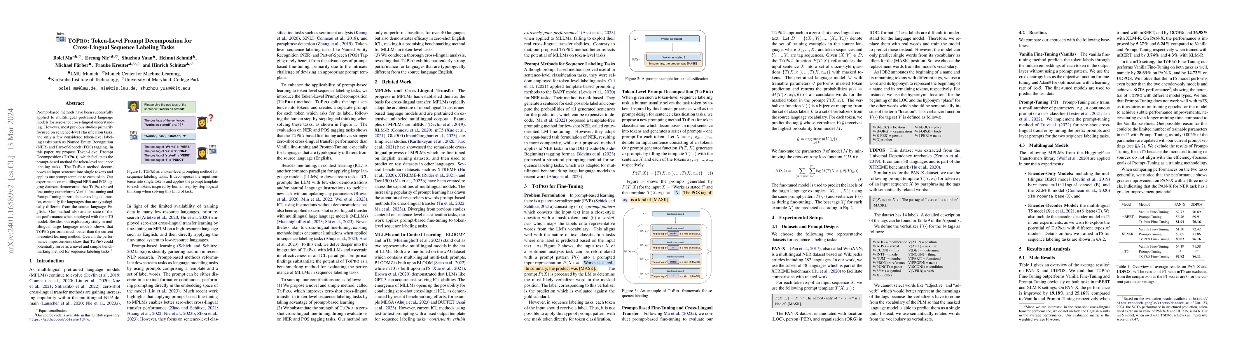 Thumbnail for ToPro: Token-Level Prompt Decomposition for Cross-Lingual Sequence
  Labeling Tasks