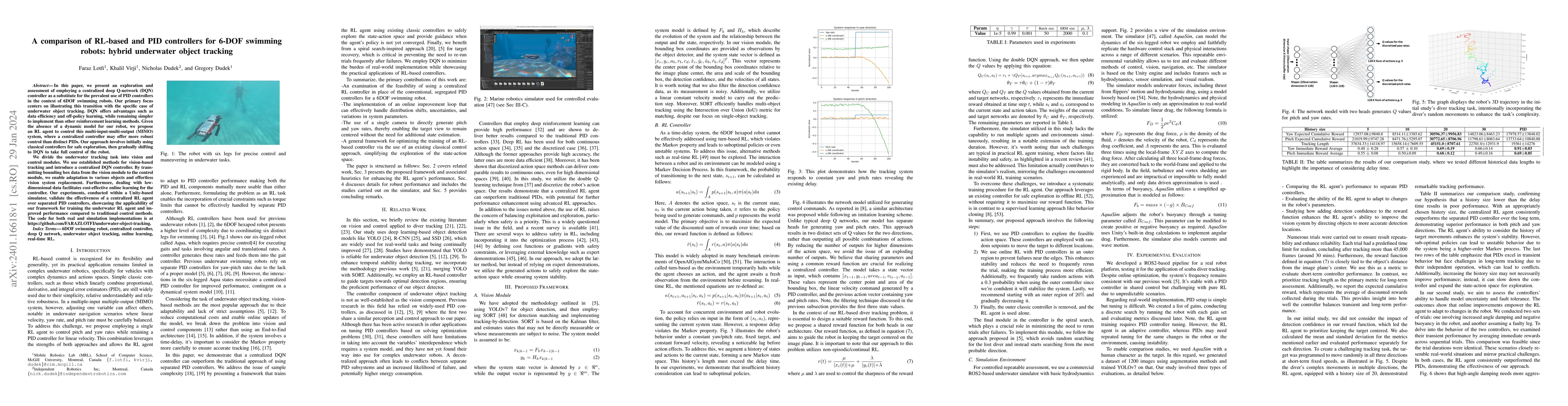 Thumbnail for A comparison of RL-based and PID controllers for 6-DOF swimming robots:
  hybrid underwater object tracking