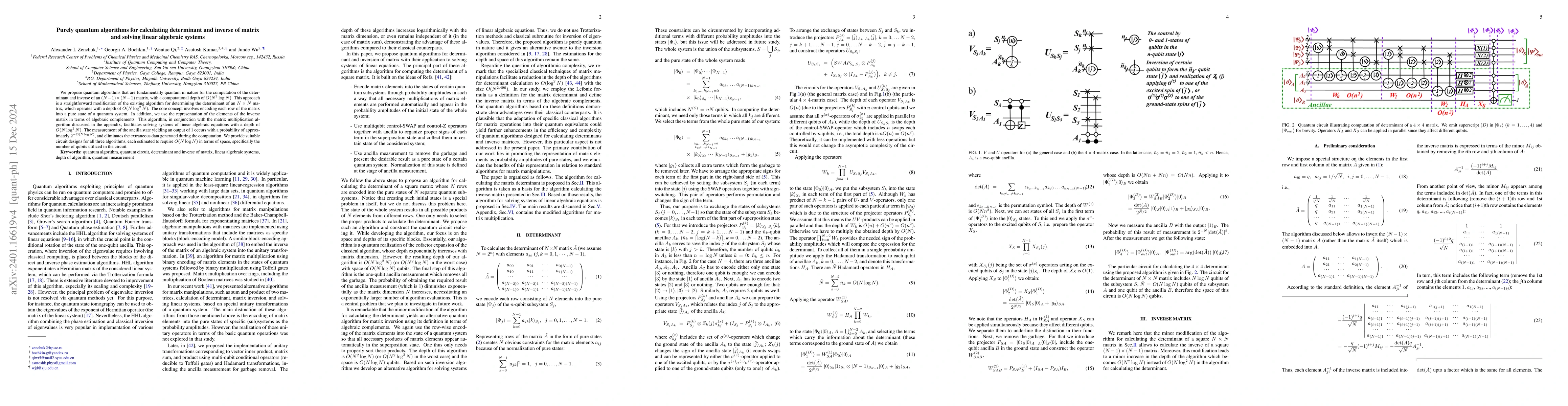 Thumbnail for Polynomial-depth quantum algorithm for computing matrix determinant