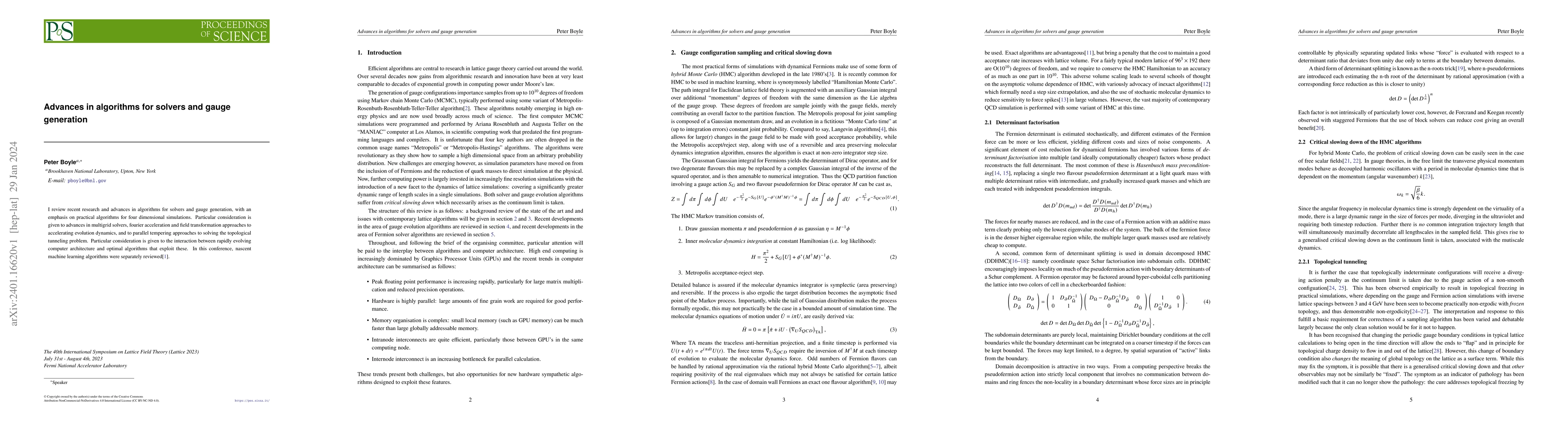 Thumbnail for Advances in algorithms for solvers and gauge generation