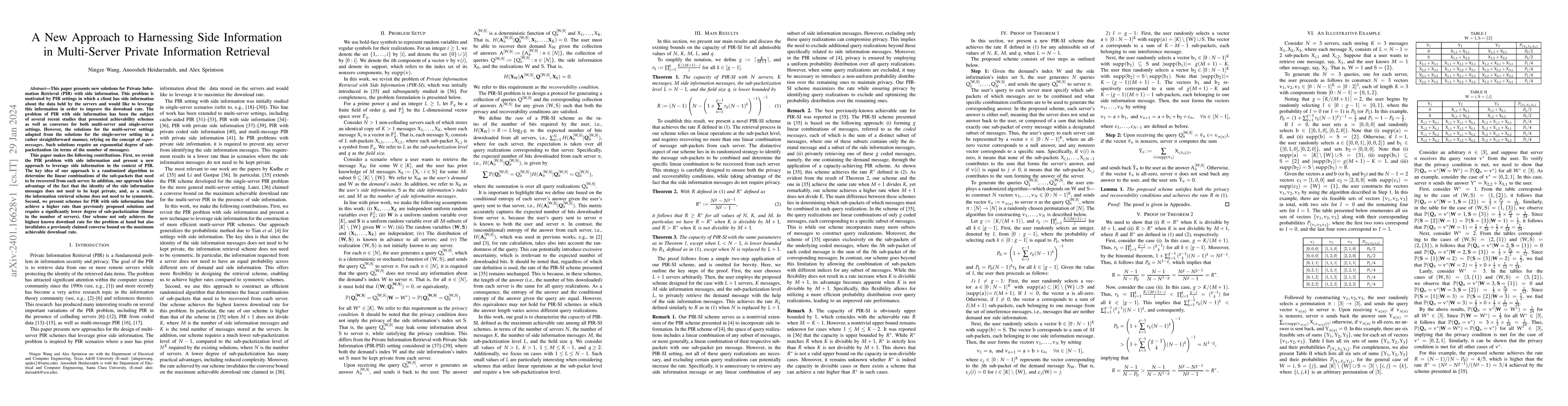 Thumbnail for A New Approach to Harnessing Side Information in Multi-Server Private
  Information Retrieval