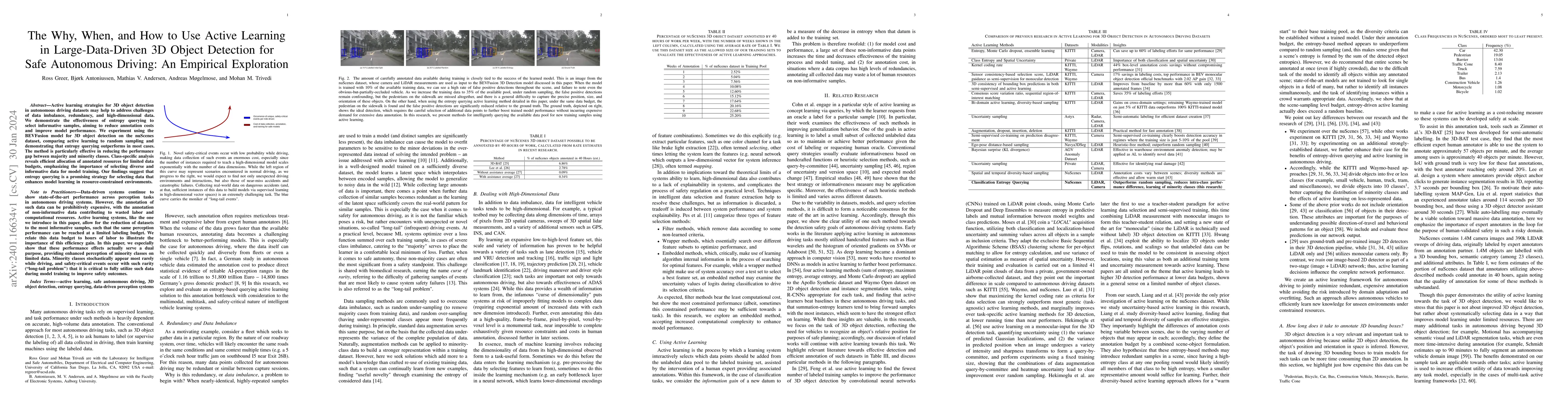 Thumbnail for The Why, When, and How to Use Active Learning in Large-Data-Driven 3D
  Object Detection for Safe Autonomous Driving: An Empirical Exploration