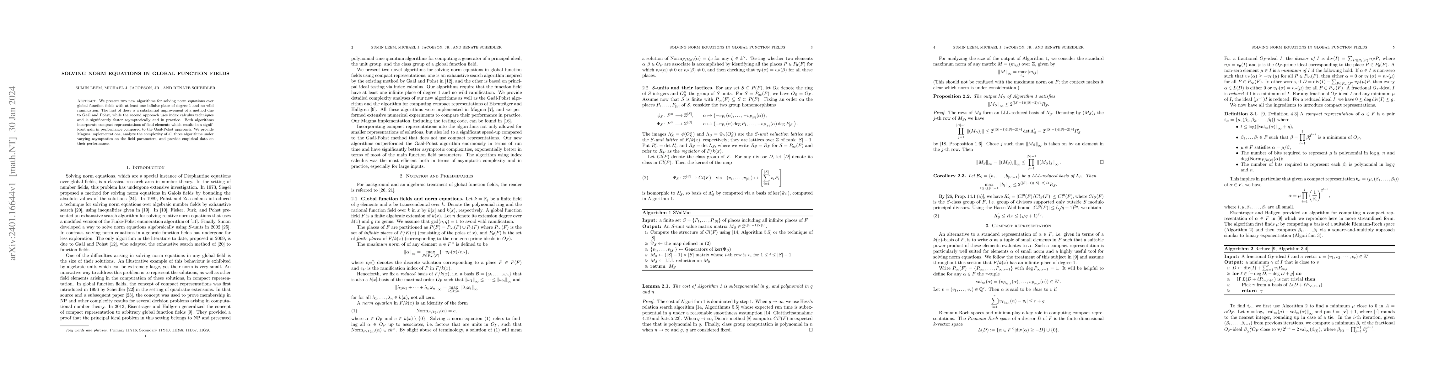 Thumbnail for Solving norm equations in global function fields