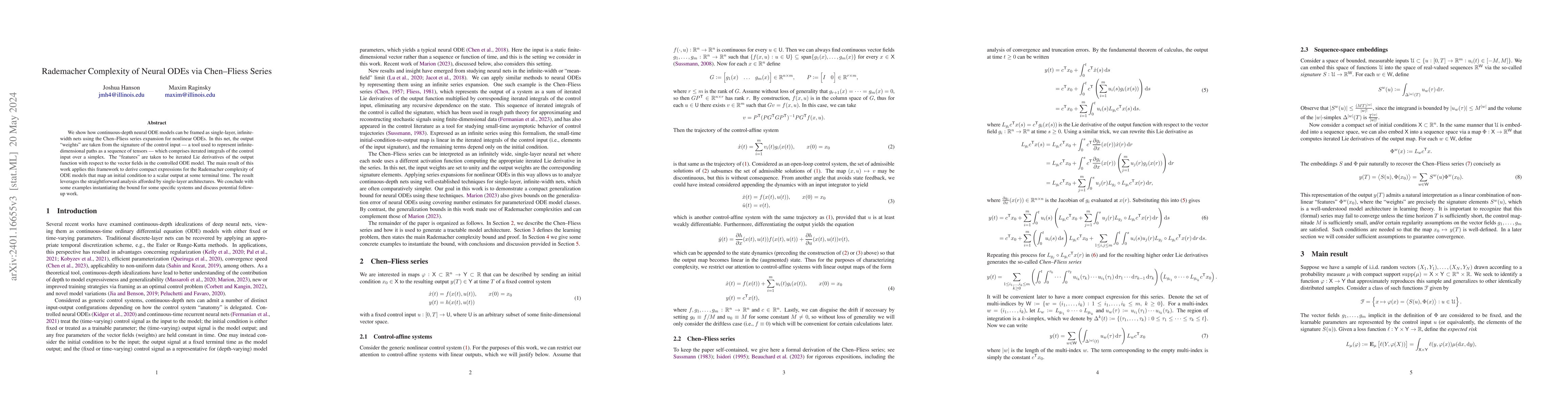 Thumbnail for Rademacher Complexity of Neural ODEs via Chen-Fliess Series
