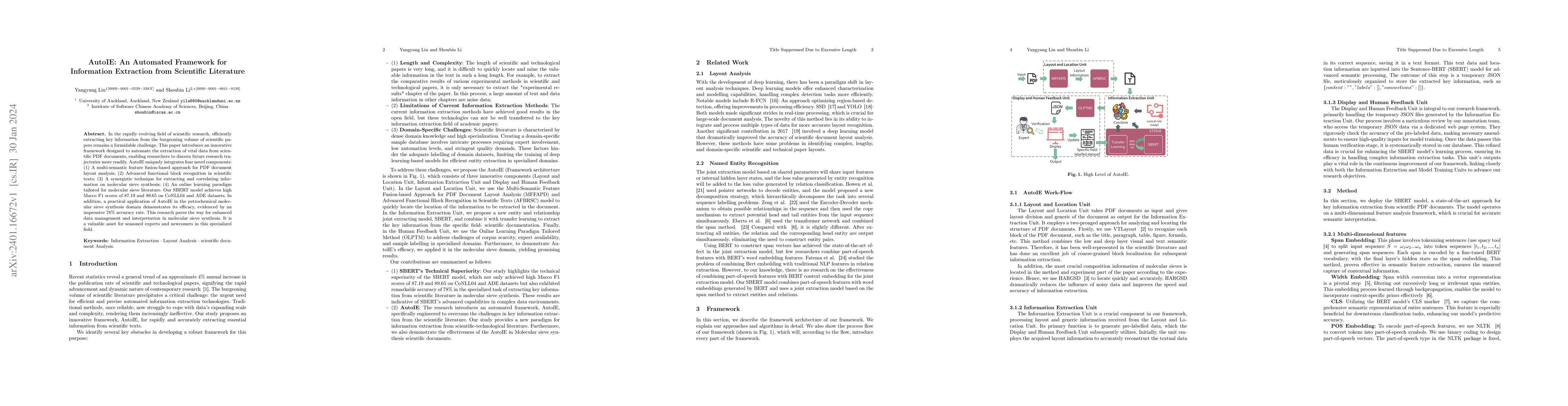 Thumbnail for AutoIE: An Automated Framework for Information Extraction from
  Scientific Literature
