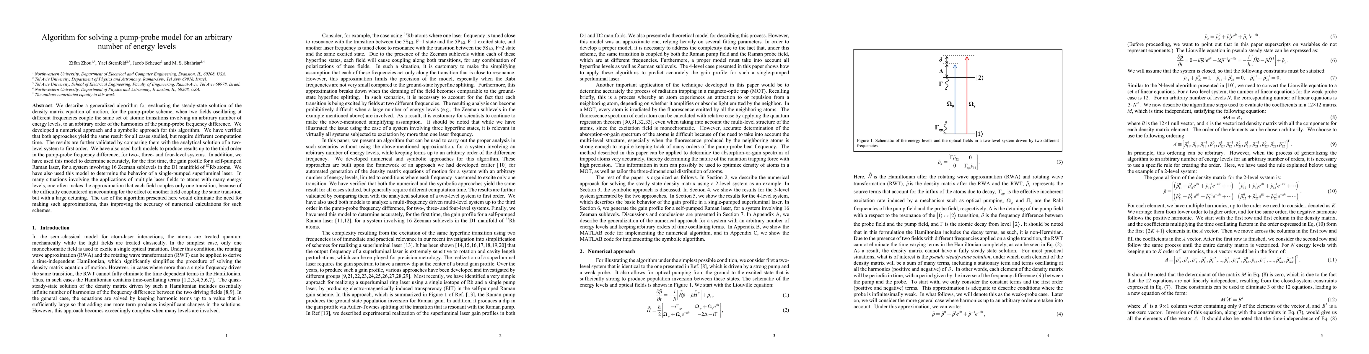 Thumbnail for Algorithm for solving a pump-probe model for an arbitrary number of
  energy levels