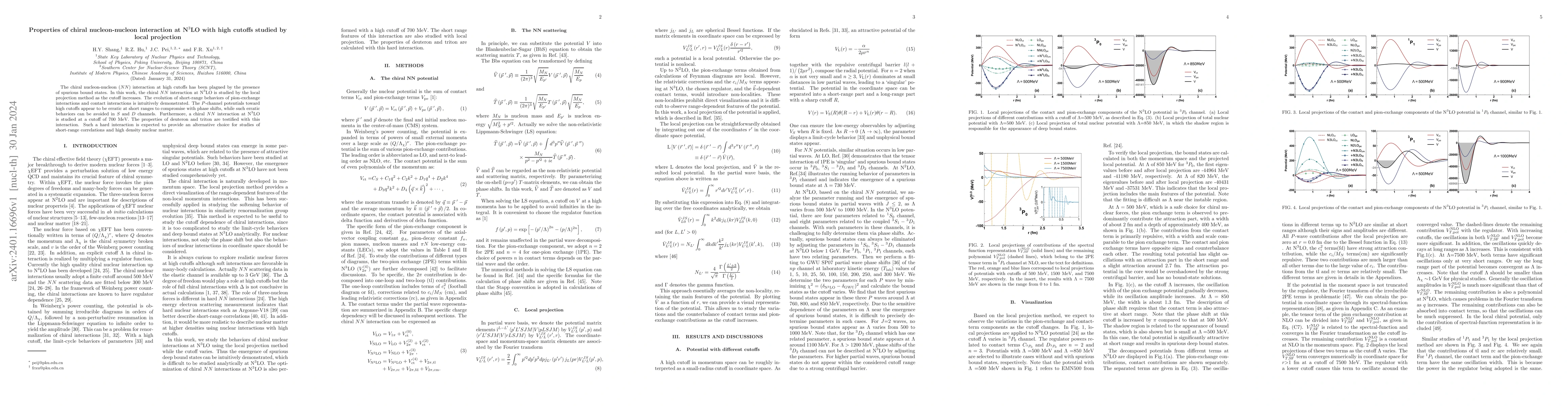 Thumbnail for Properties of chiral nucleon-nucleon interaction at N$^3$LO with high
  cutoffs studied by local projection