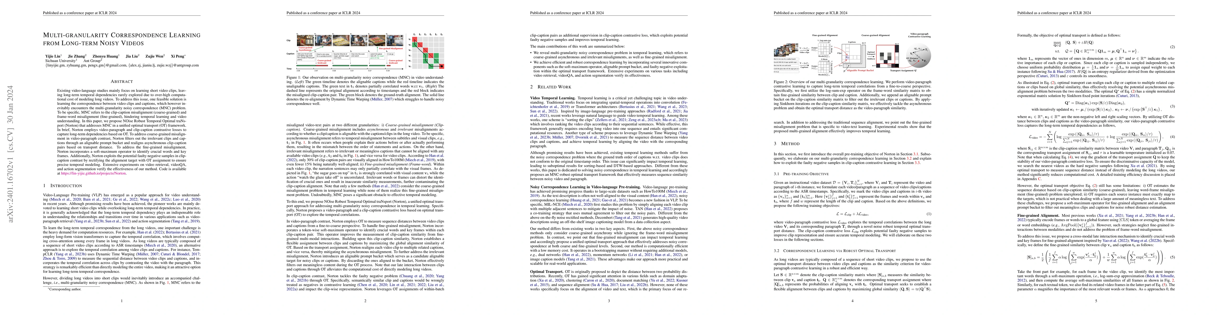 Thumbnail for Multi-granularity Correspondence Learning from Long-term Noisy Videos
