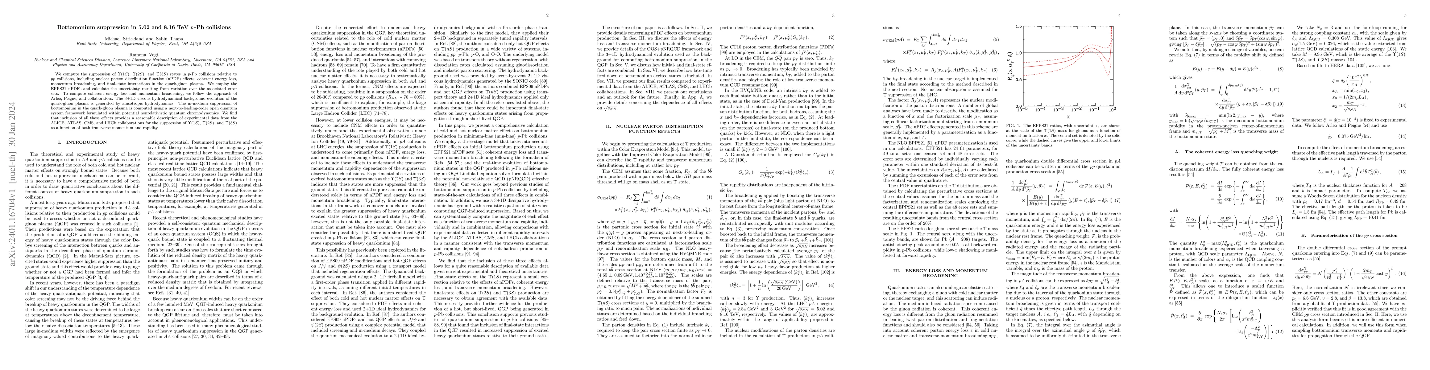 Thumbnail for Bottomonium suppression in 5.02 and 8.16 TeV p-Pb collisions
