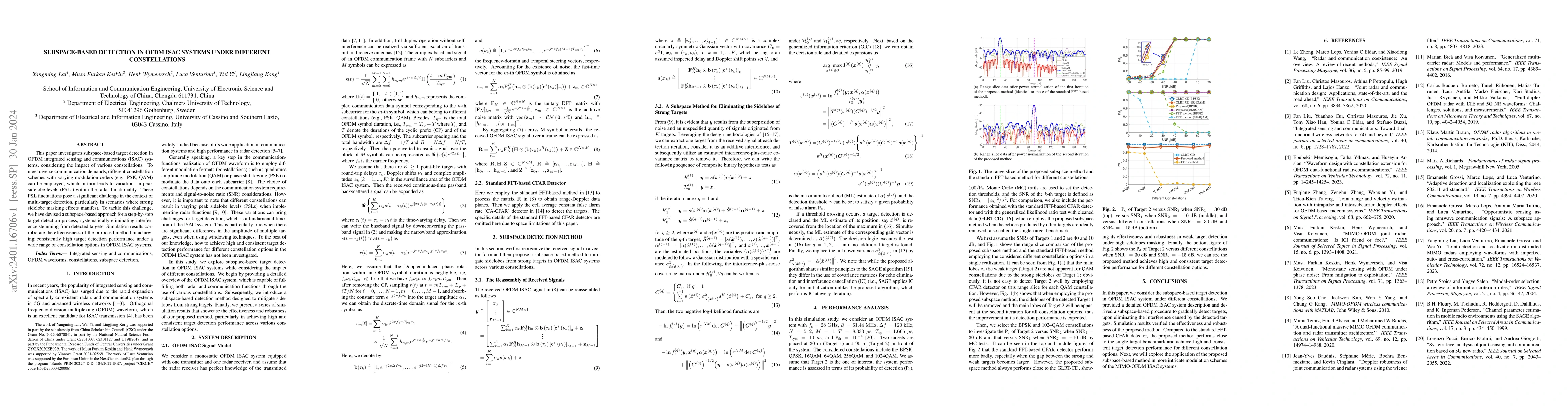 Thumbnail for Subspace-Based Detection in OFDM ISAC Systems under Different
  Constellations