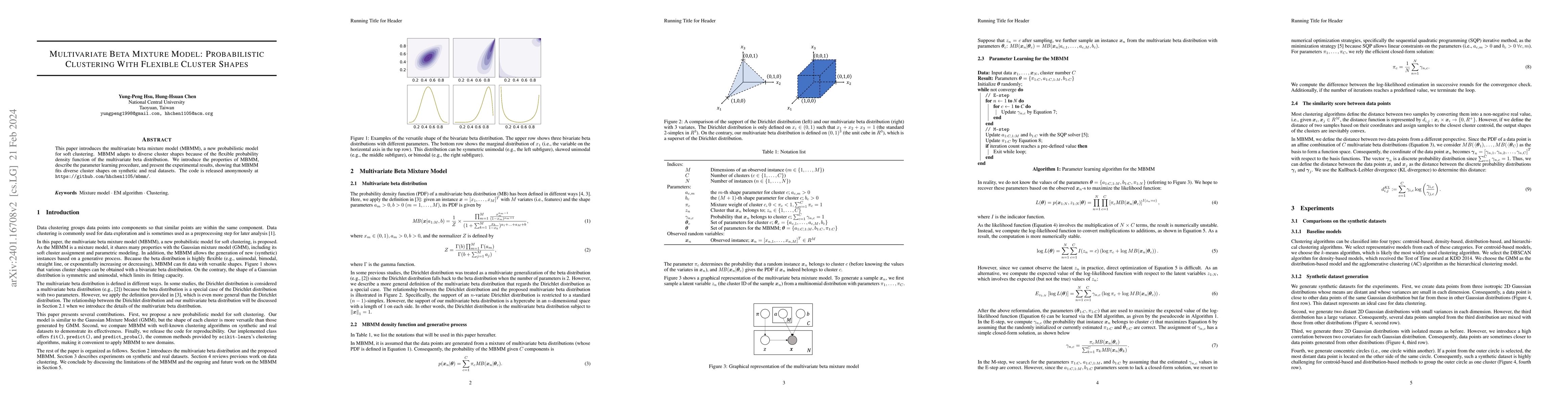 Thumbnail for Multivariate Beta Mixture Model: Probabilistic Clustering With Flexible
  Cluster Shapes