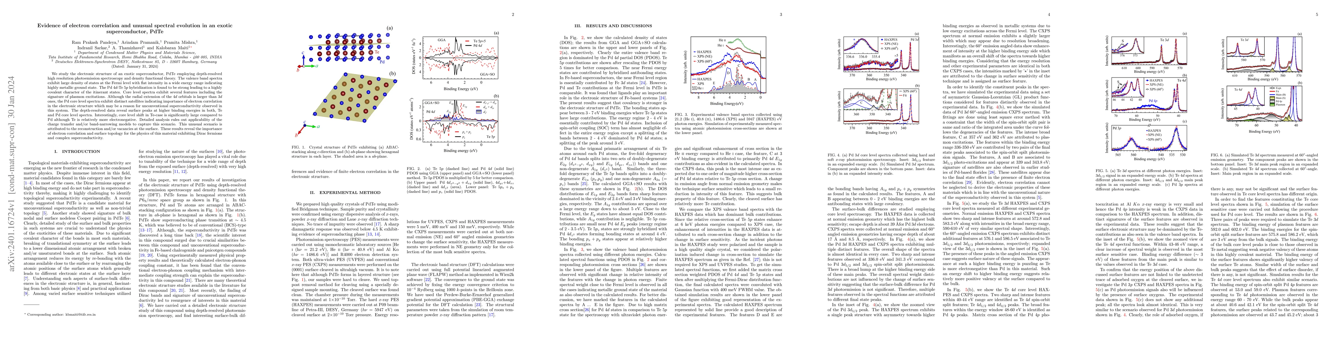 Thumbnail for Evidence of electron correlation and unusual spectral evolution in an
  exotic superconductor, PdTe