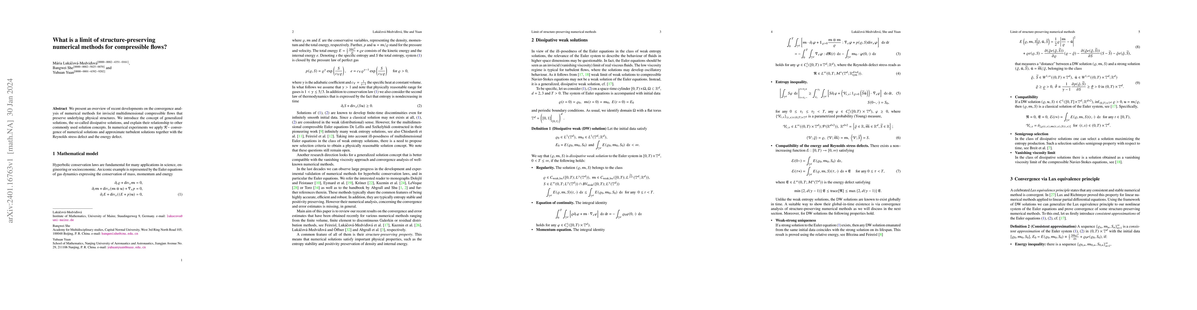 Thumbnail for What is a limit of structure-preserving numerical methods for
  compressible flows?