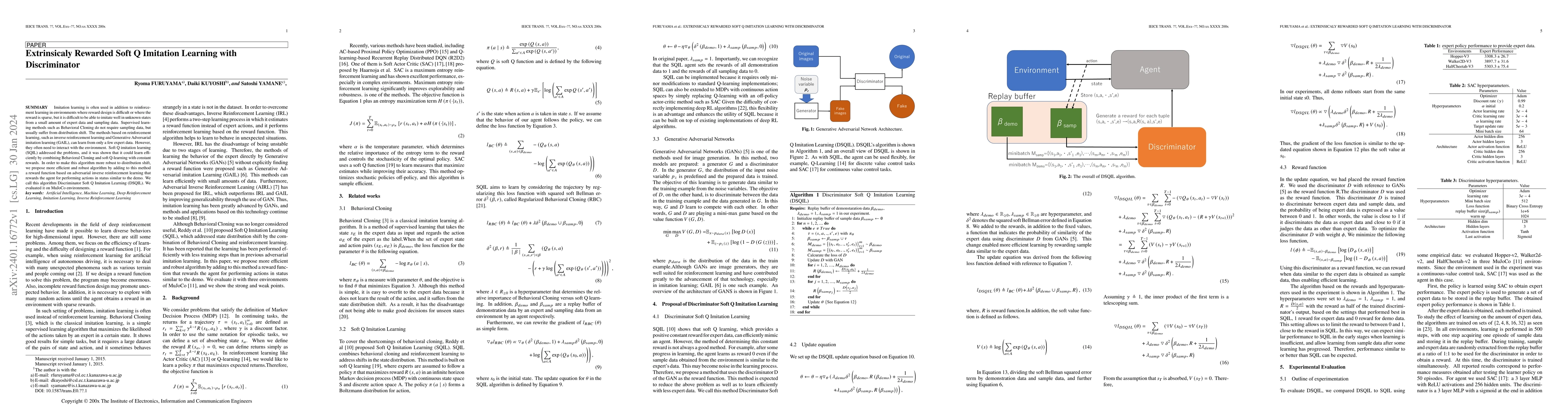 Thumbnail for Extrinsicaly Rewarded Soft Q Imitation Learning with Discriminator