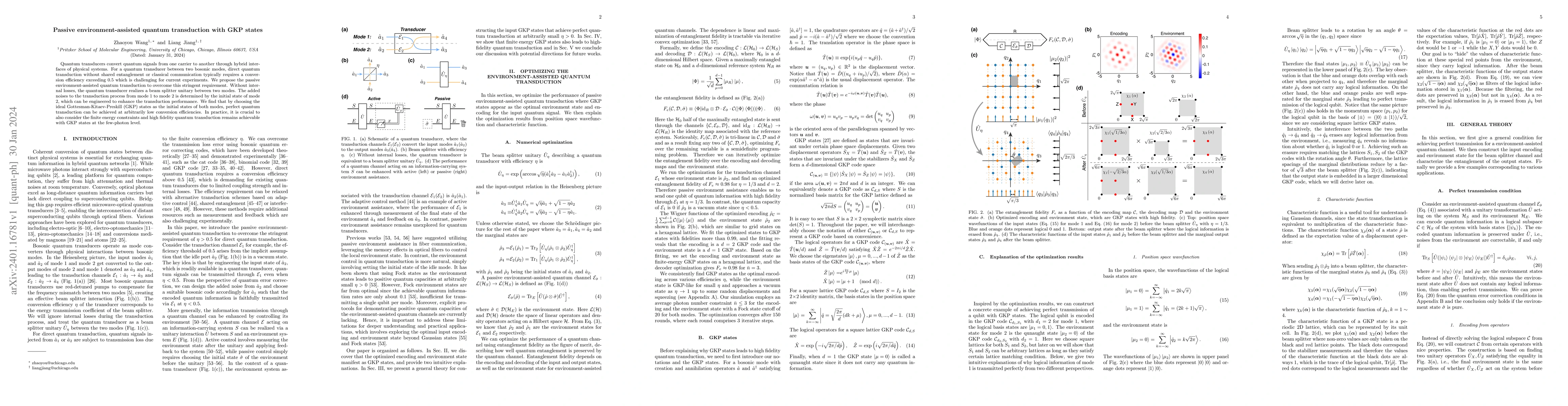 Thumbnail for Passive environment-assisted quantum transduction with GKP states