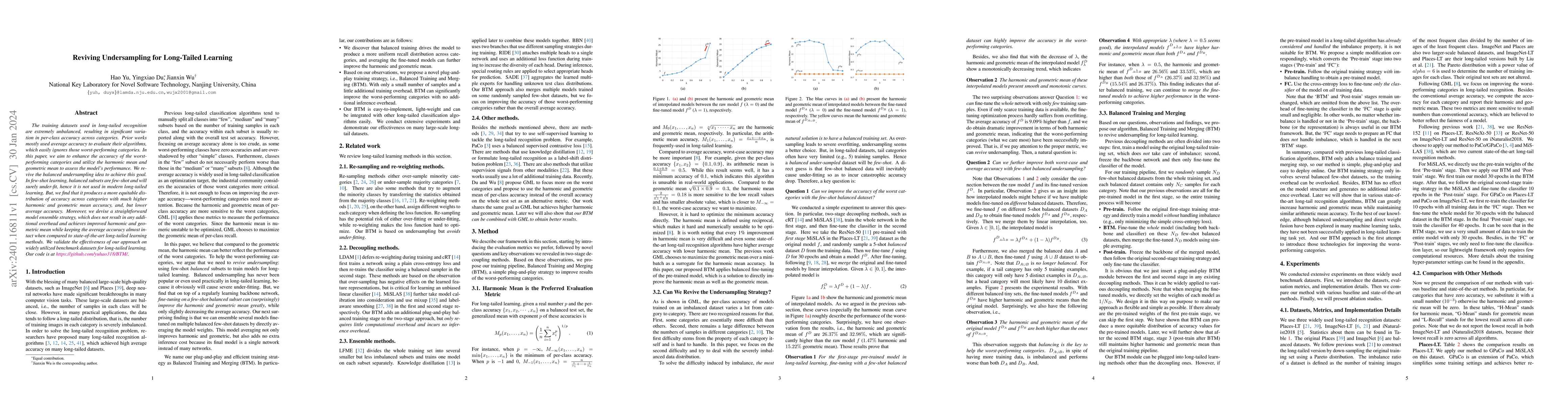 Thumbnail for Reviving Undersampling for Long-Tailed Learning