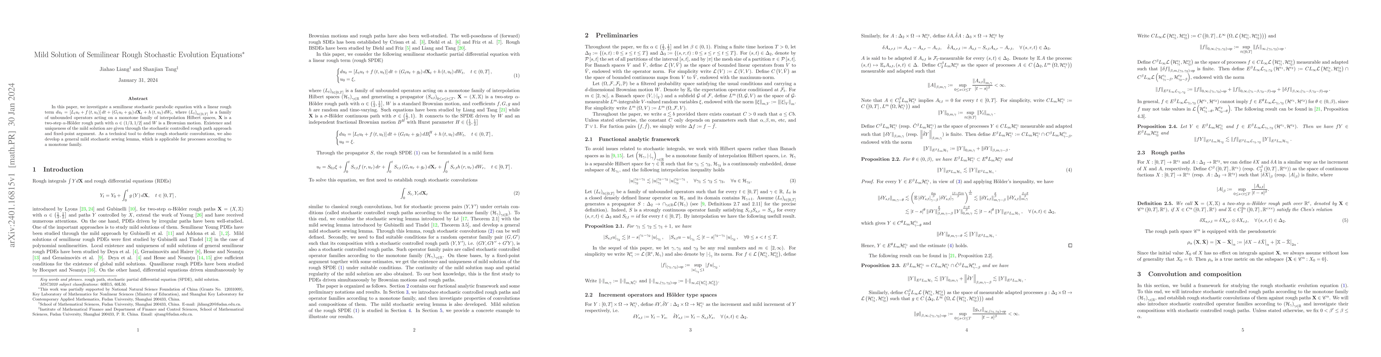 Thumbnail for Mild Solution of Semilinear Rough Stochastic Evolution Equations