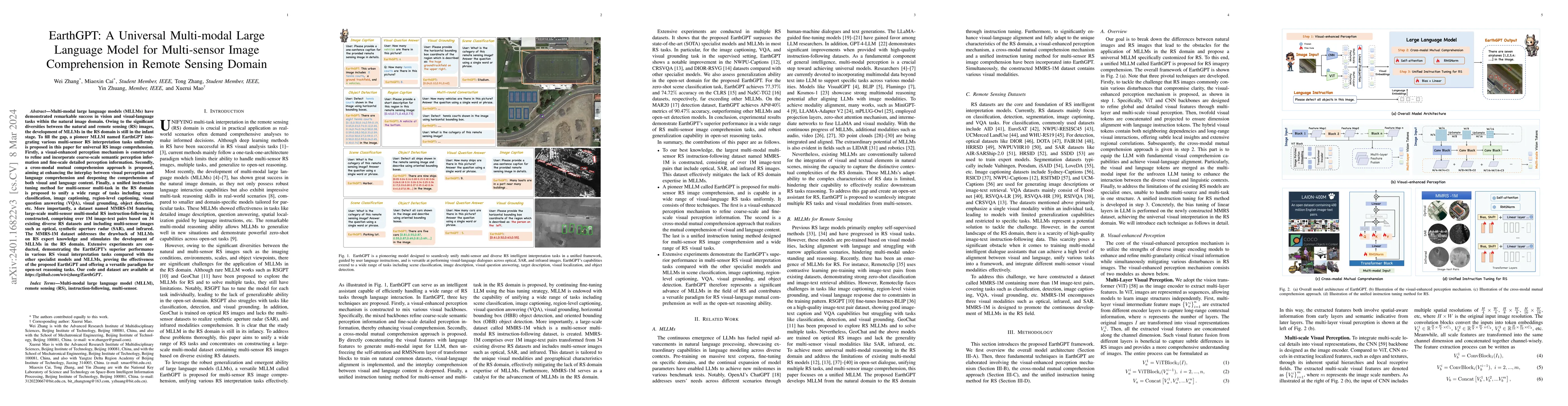 Thumbnail for EarthGPT: A Universal Multi-modal Large Language Model for Multi-sensor
  Image Comprehension in Remote Sensing Domain