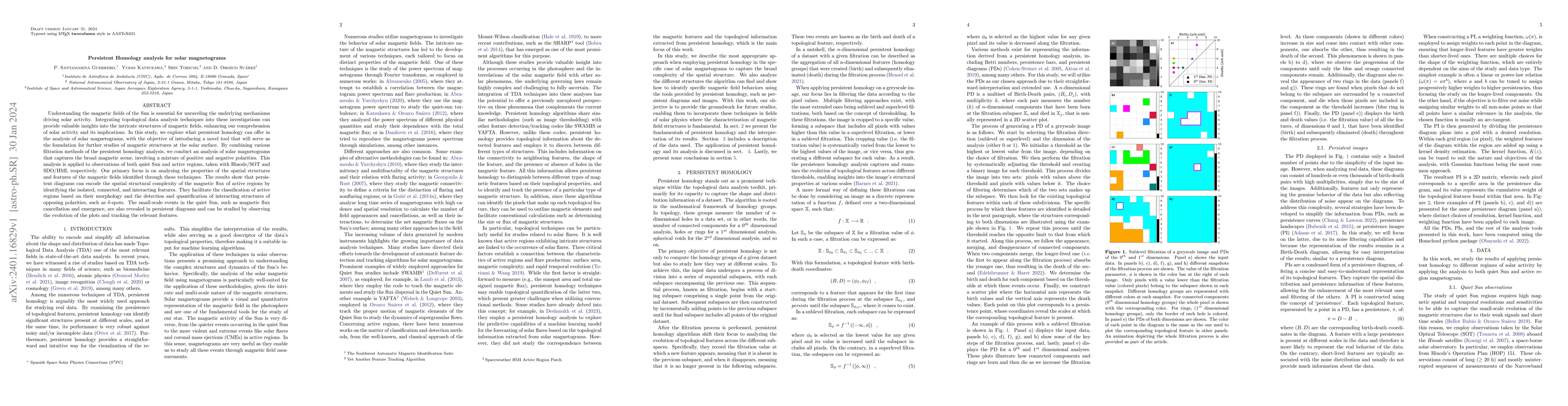 Thumbnail for Persistent Homology analysis for solar magnetograms