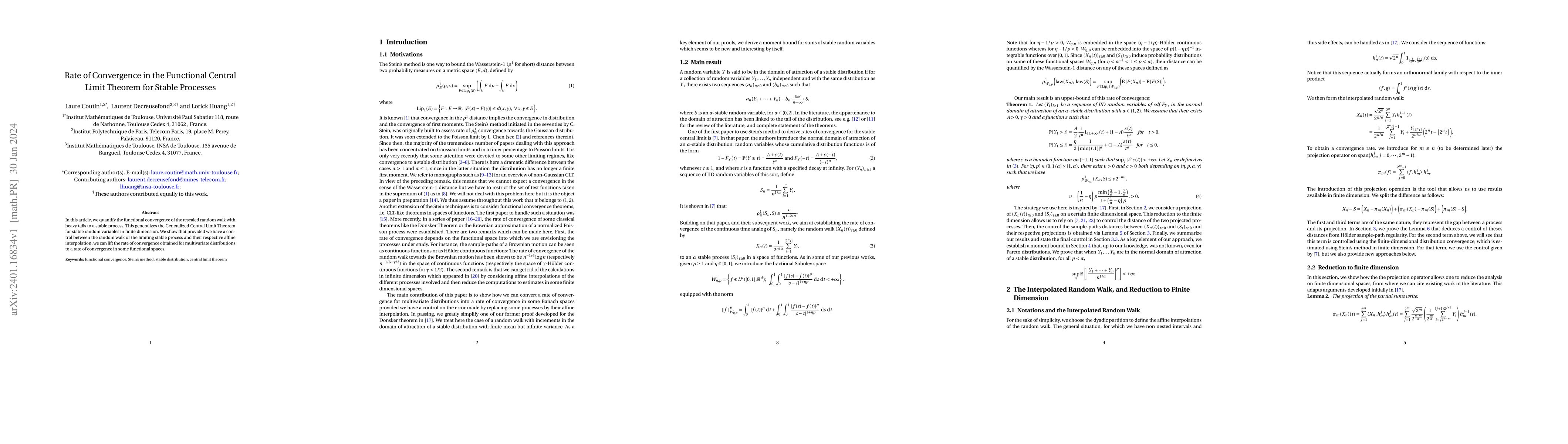 Thumbnail for Rate of Convergence in the Functional Central Limit Theorem for Stable
  Processes