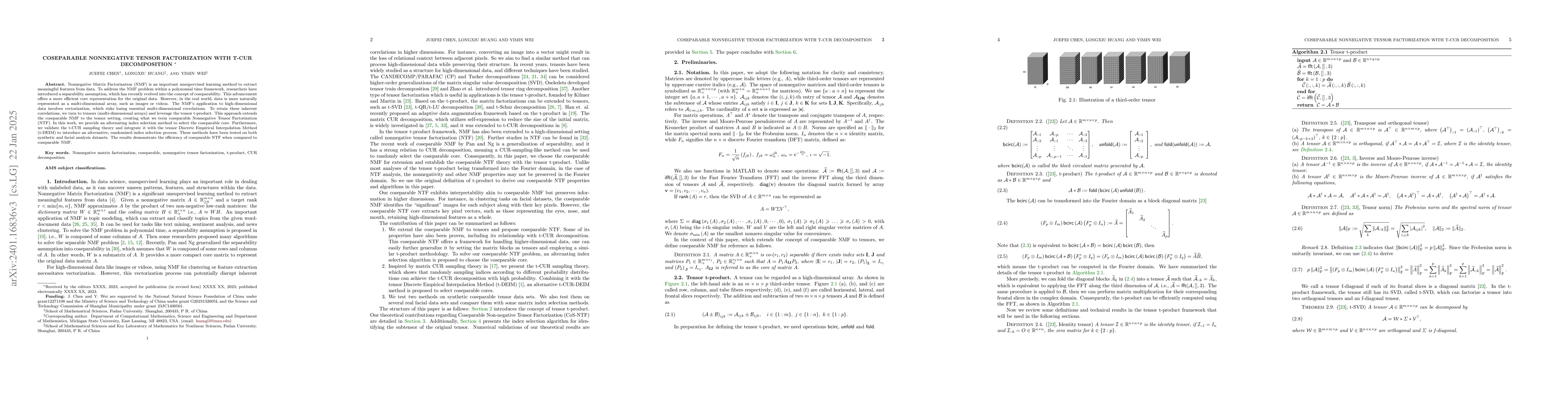 Thumbnail for Coseparable Nonnegative Tensor Factorization With T-CUR Decomposition