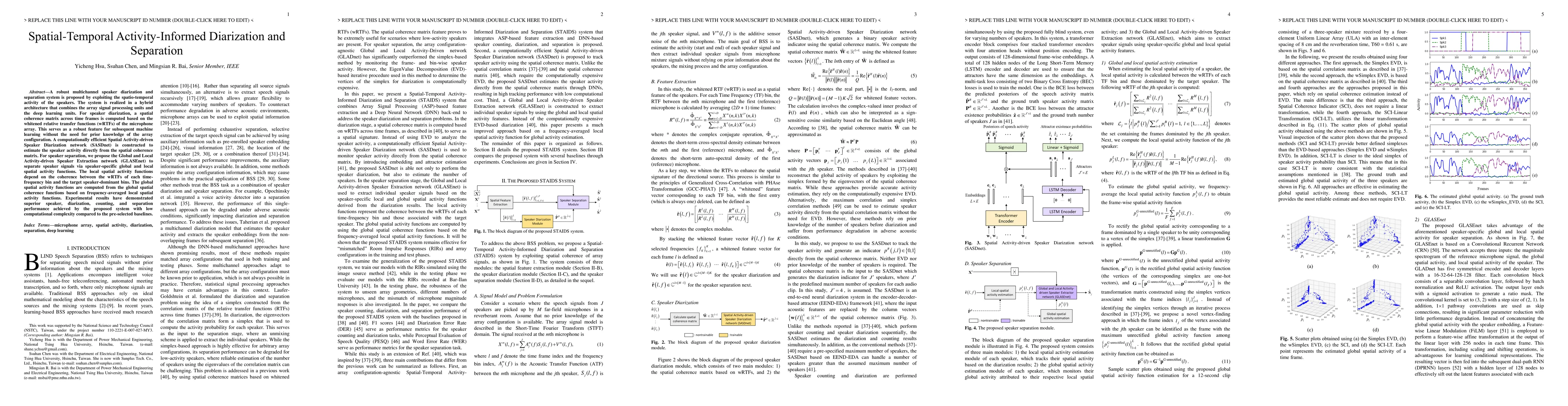 Thumbnail for Spatial-Temporal Activity-Informed Diarization and Separation