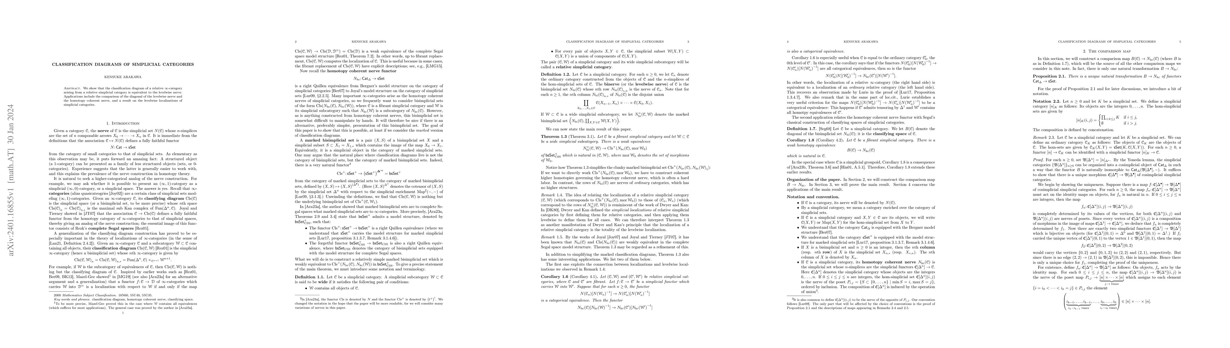 Thumbnail for Classification diagrams of simplicial categories
