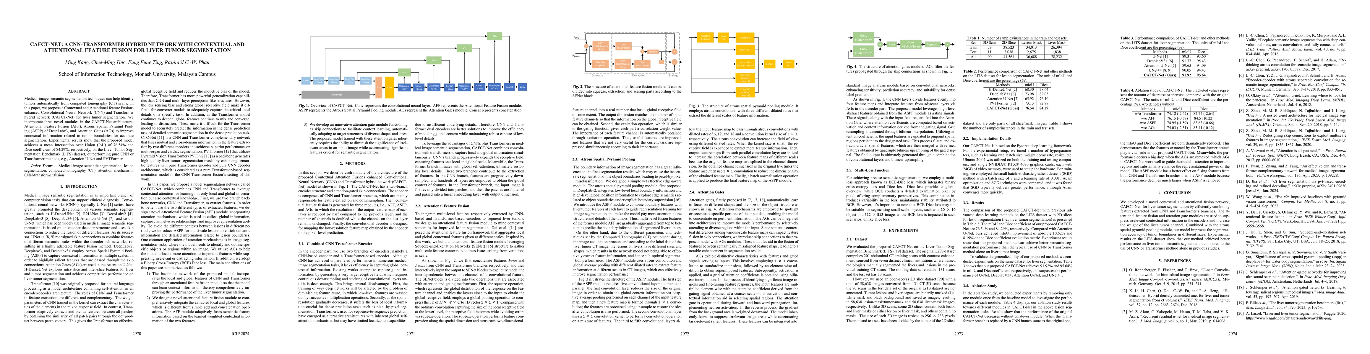 Thumbnail for CAFCT: Contextual and Attentional Feature Fusions of Convolutional
  Neural Networks and Transformer for Liver Tumor Segmentation