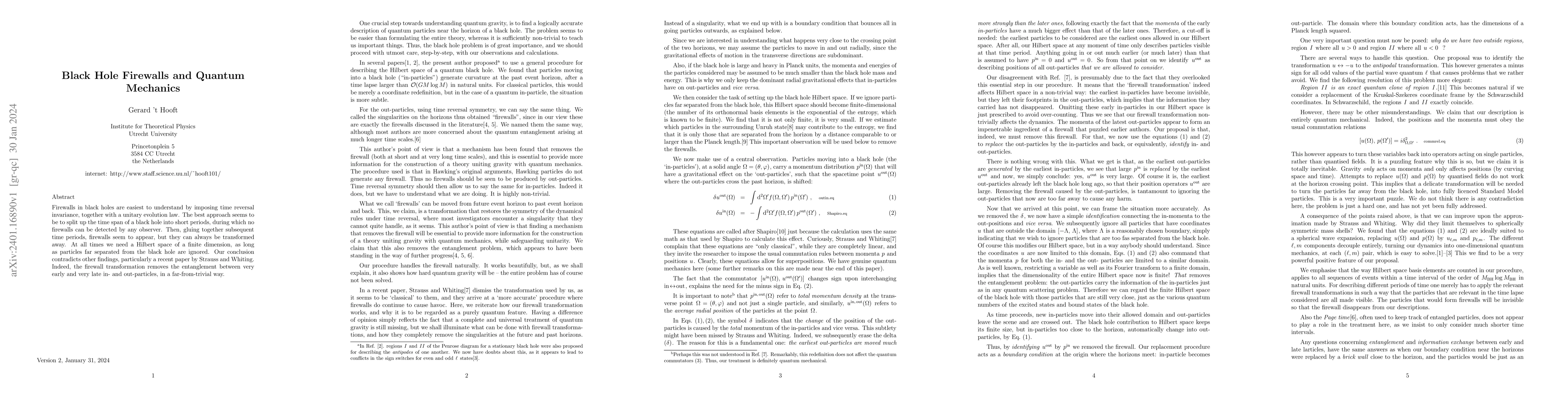 Thumbnail for Black Hole Firewalls and Quantum Mechanics