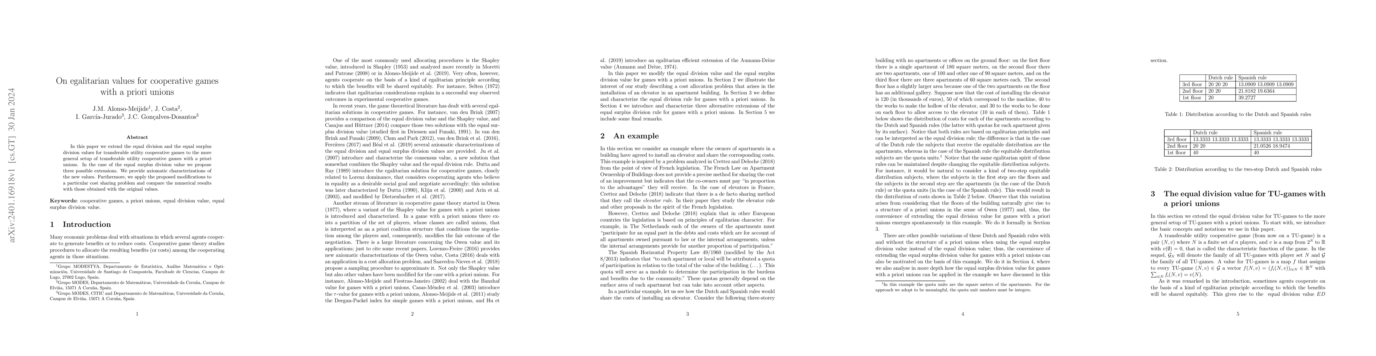 Thumbnail for On egalitarian values for cooperative games with a priori unions