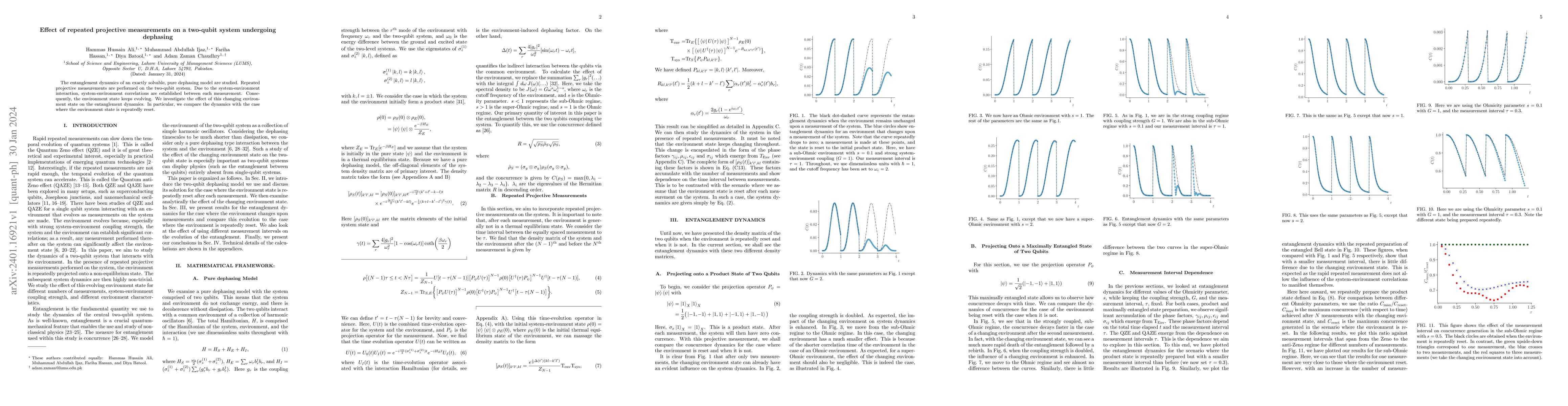 Thumbnail for Effect of repeated projective measurements on a two-qubit system
  undergoing dephasing