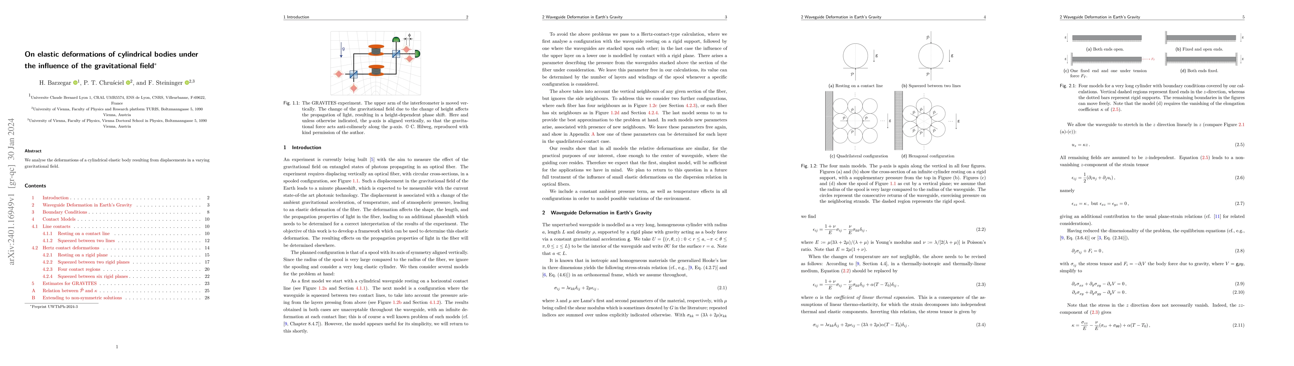 Thumbnail for On elastic deformations of cylindrical bodies under the influence of the
  gravitational field