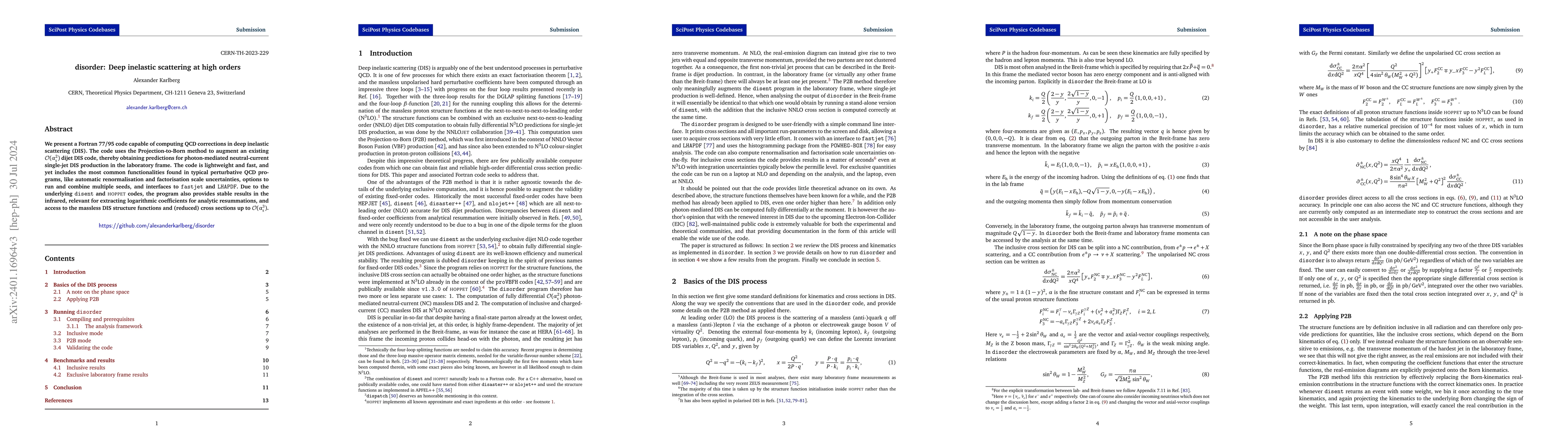 Thumbnail for disorder: Deep inelastic scattering at high orders