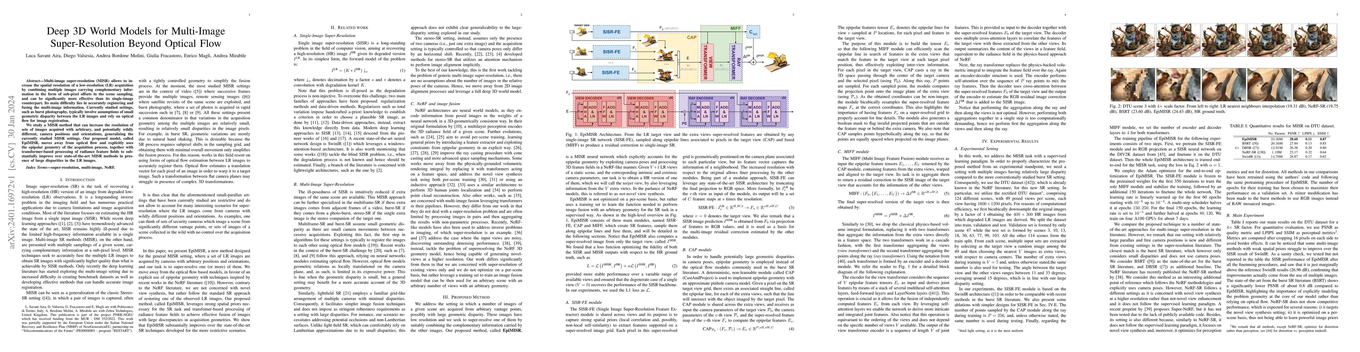 Thumbnail for Deep 3D World Models for Multi-Image Super-Resolution Beyond Optical
  Flow