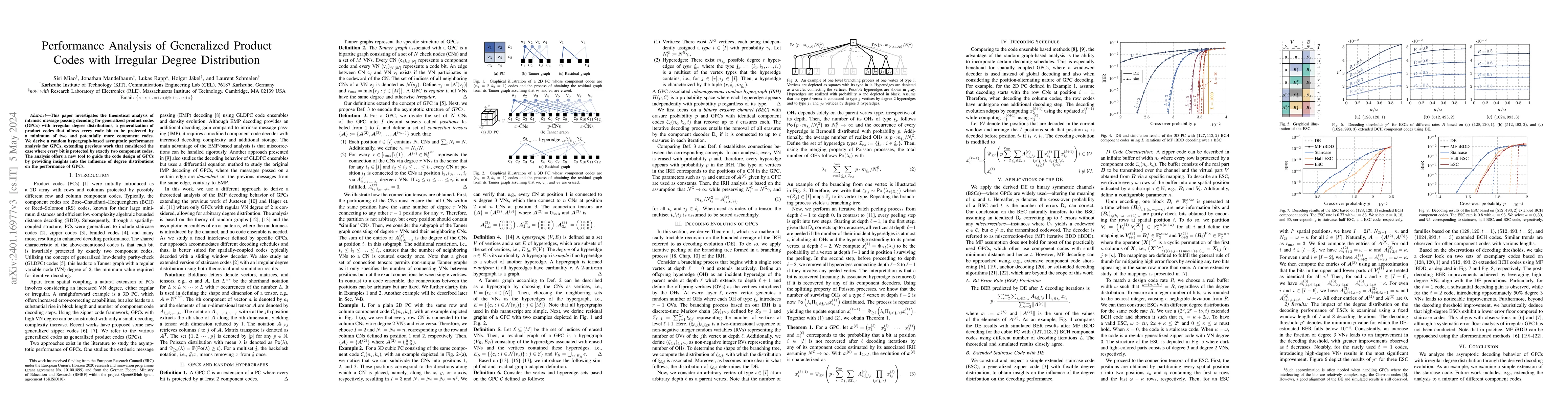 Thumbnail for Performance Analysis of Generalized Product Codes with Irregular Degree
  Distribution