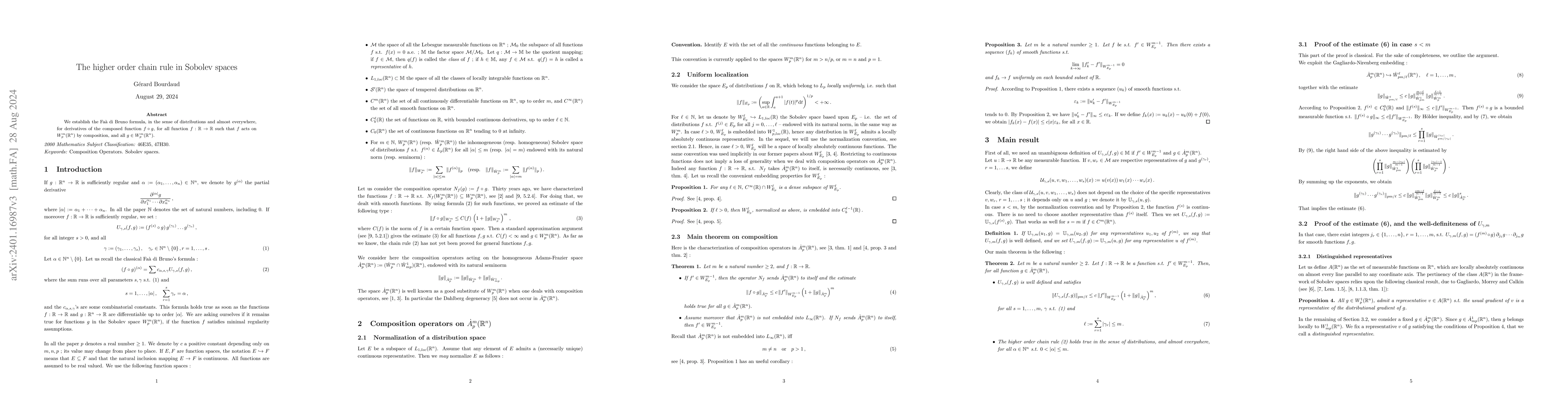 Thumbnail for The higher order chain rule in Sobolev spaces