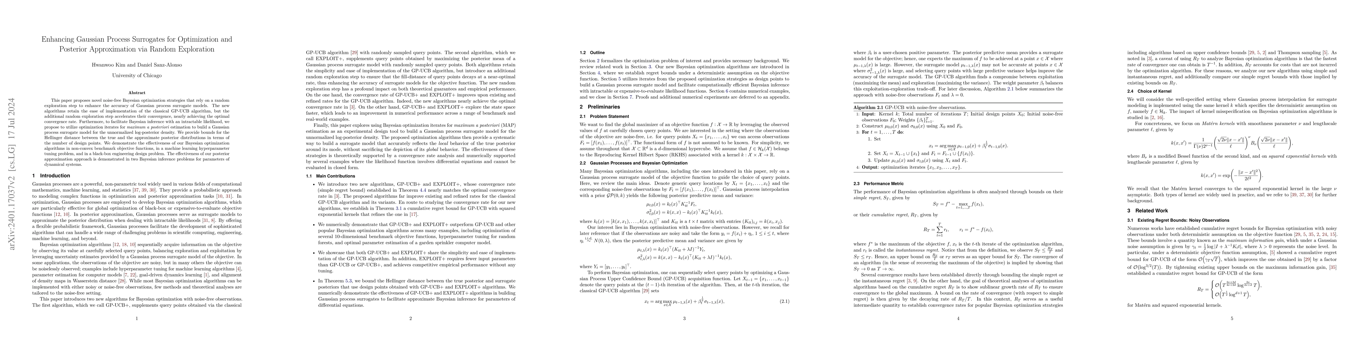 Thumbnail for Enhancing Gaussian Process Surrogates for Optimization and Posterior
  Approximation via Random Exploration